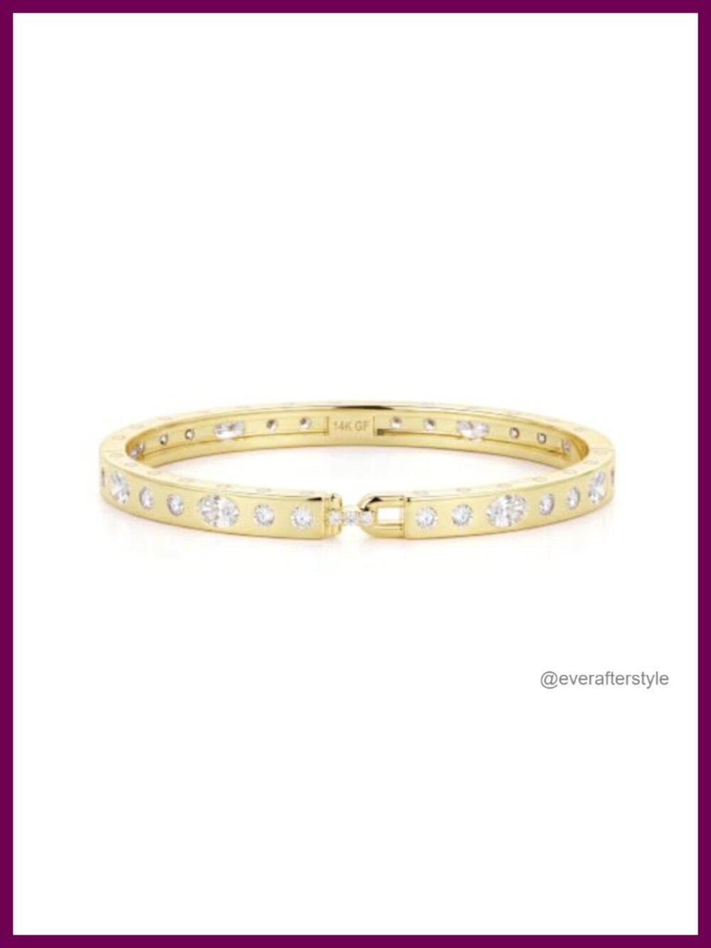 14K Gold Filled Bangle Bracelet CZ Minimalist Stackable